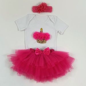 🧁Birthday Cupcake/hot pink leopard🧁